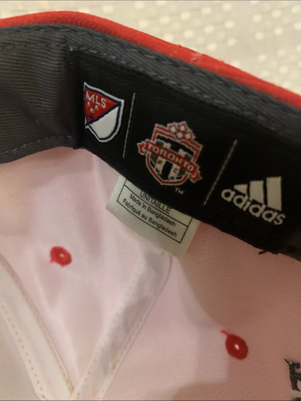 Adidas Toronto FC red cap with Toronto FC logo and silver maple leaf on cap. - Picture 5 of 5